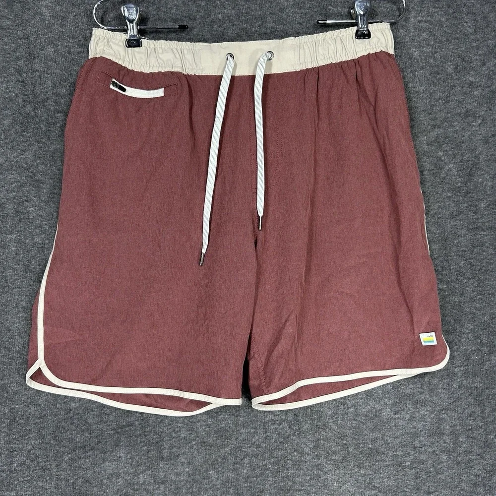 Vuori Banks Shorts Mens Large Red drawstring Stretch Hybrid 8